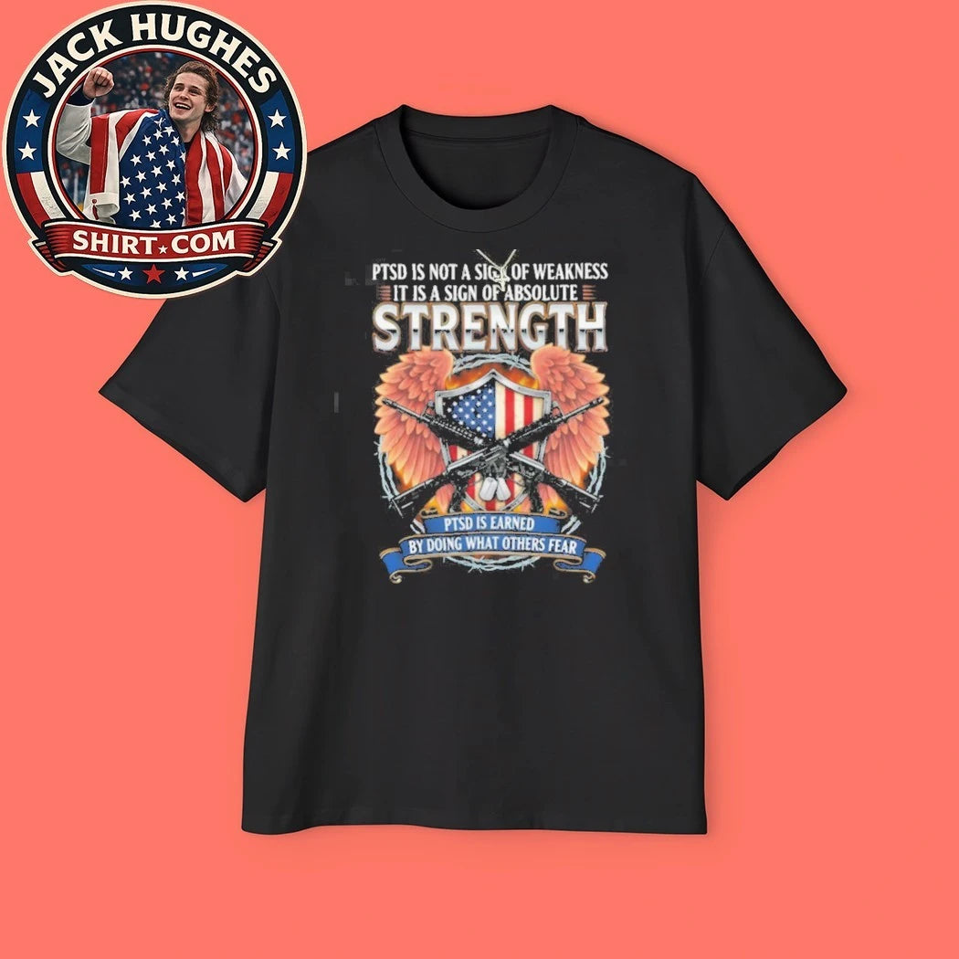 Official Ptsd Awareness Strength Military Shield Amp Wings Design Shirt