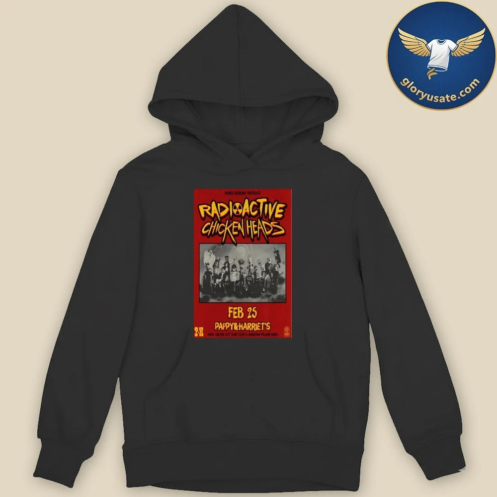 Official Radioactive Chicken Heads Pappy &amp; Harriet’s February 25 2026 Concert Poster Shirt