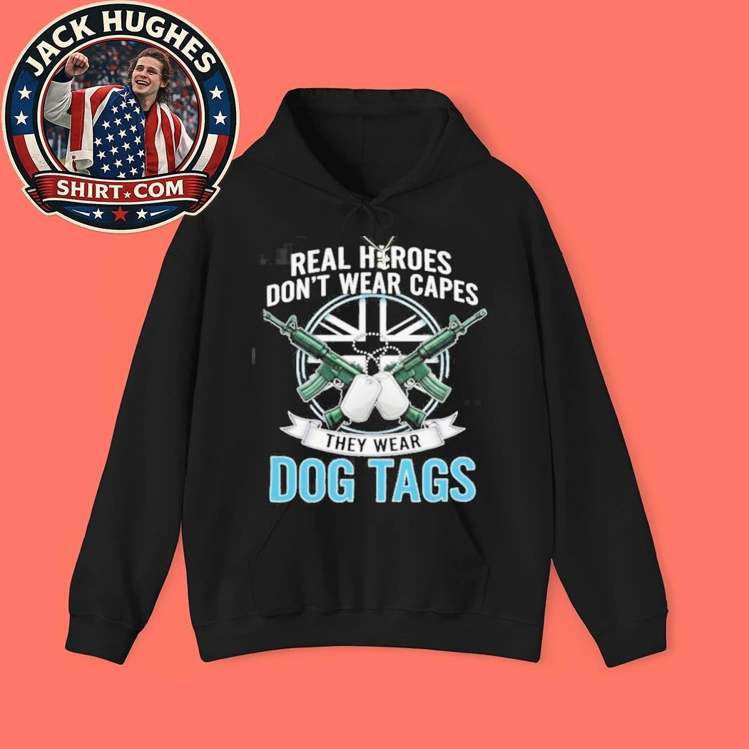 Official Real Heroes Don #8217 Wear Capes They Wear Dog Tags Military Shirt