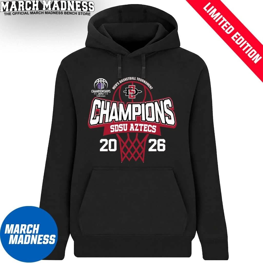 Official SDSU Aztecs 2026 Mountain West Conference Men’s Basketball Tournament Champions Shirt