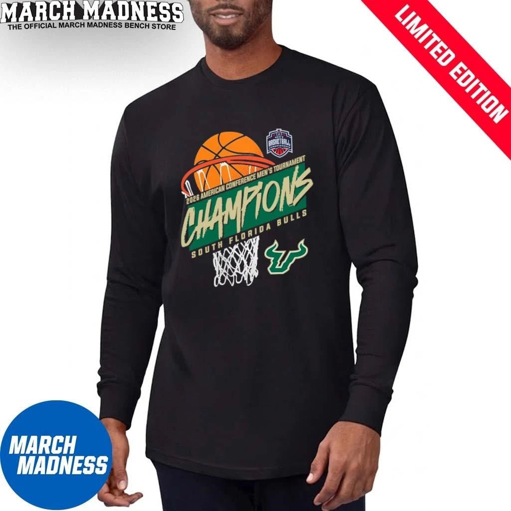 Official South Florida Men’s Basketball American Conference Tournament Champions Basket Shirt