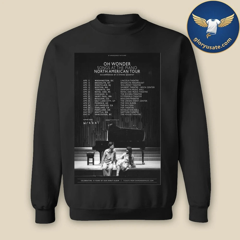 Oh Wonder Songs At The Piano North America Tour 2026 Poster Shirt
