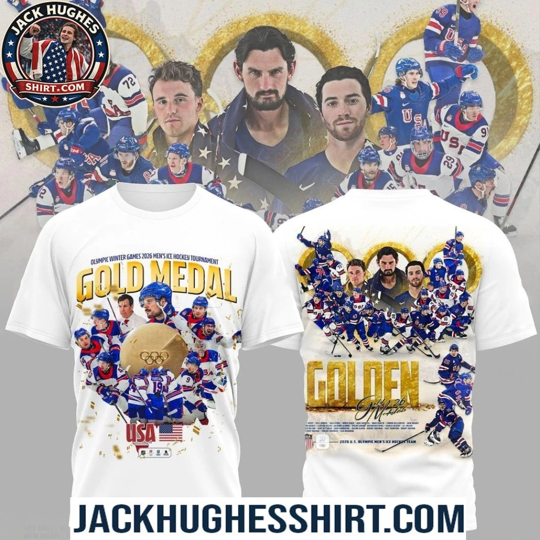 Olympic Winter Games 2026 Men’s Ice Hockey Tournament Gold Medal Logo Two Sided Shirt