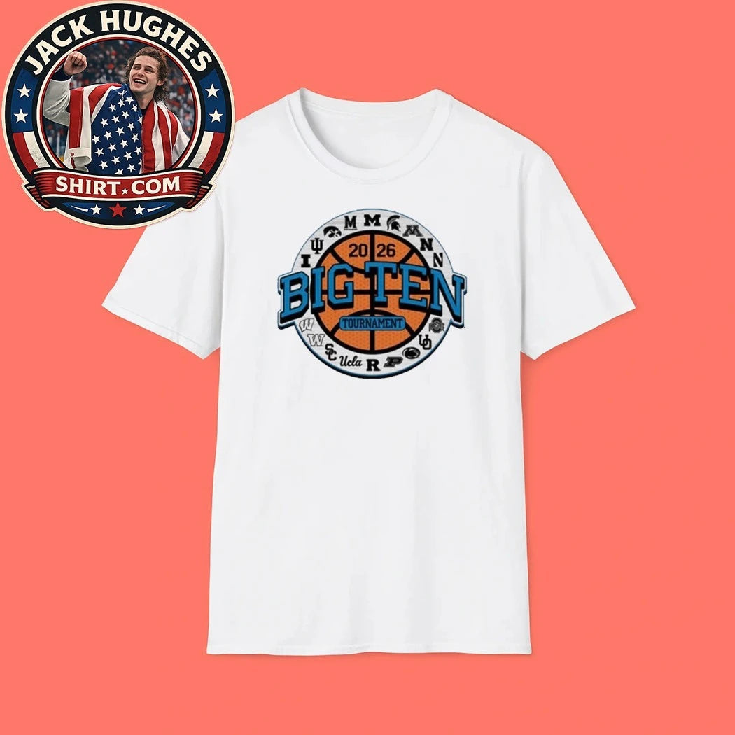 Original 2026 Big Ten Mens Basketball Tournament Schools Circular Graphic Shirt