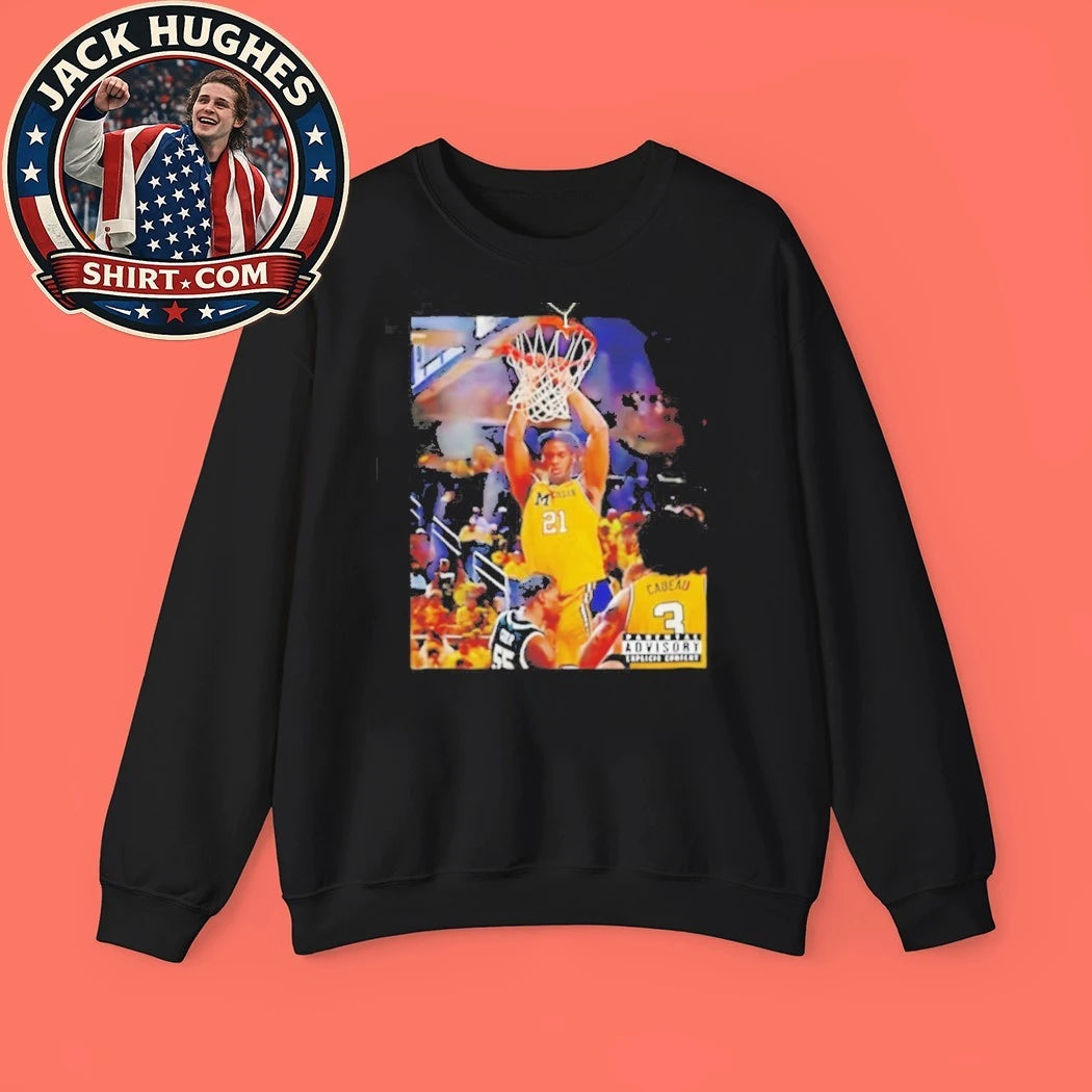 Original Michigan Basketball Khani Rooths Slam Dunk Poster Shirt