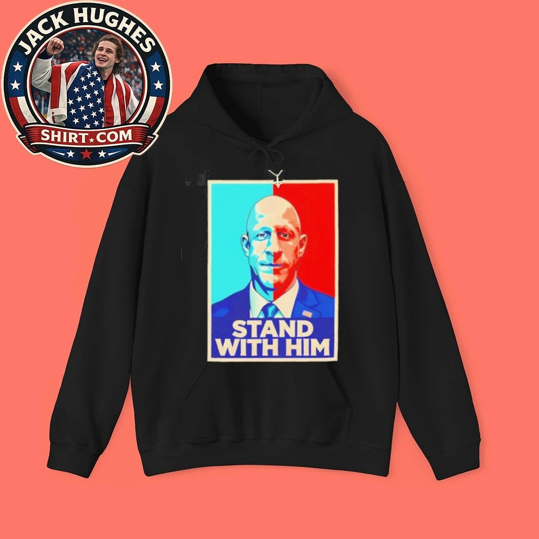 Original Stand With Him Political Portrait Blue And Red Style Shirt