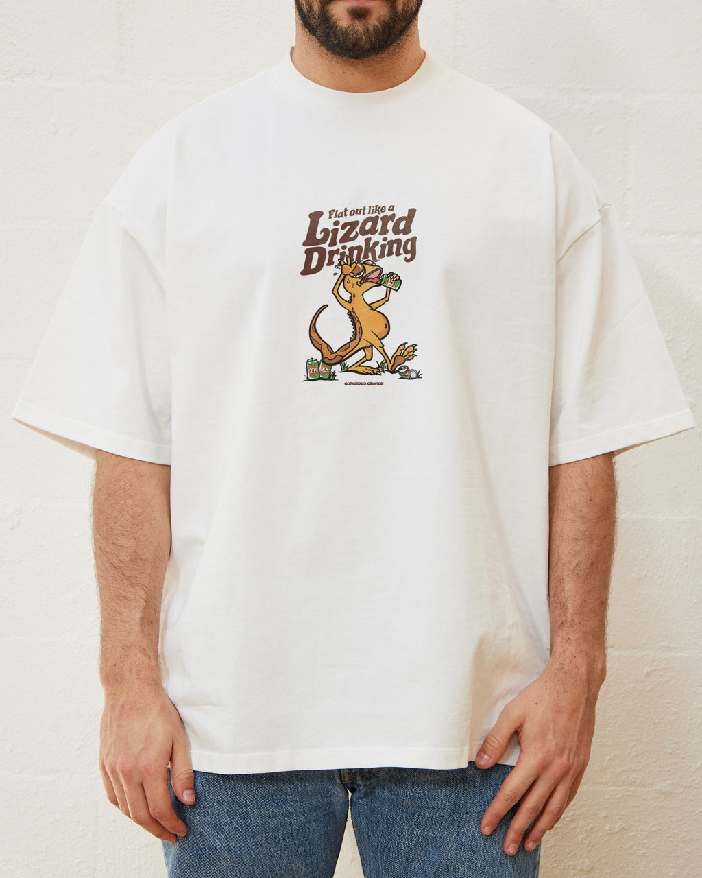 Flat Out Like a Lizard Drinking Oversized Tee