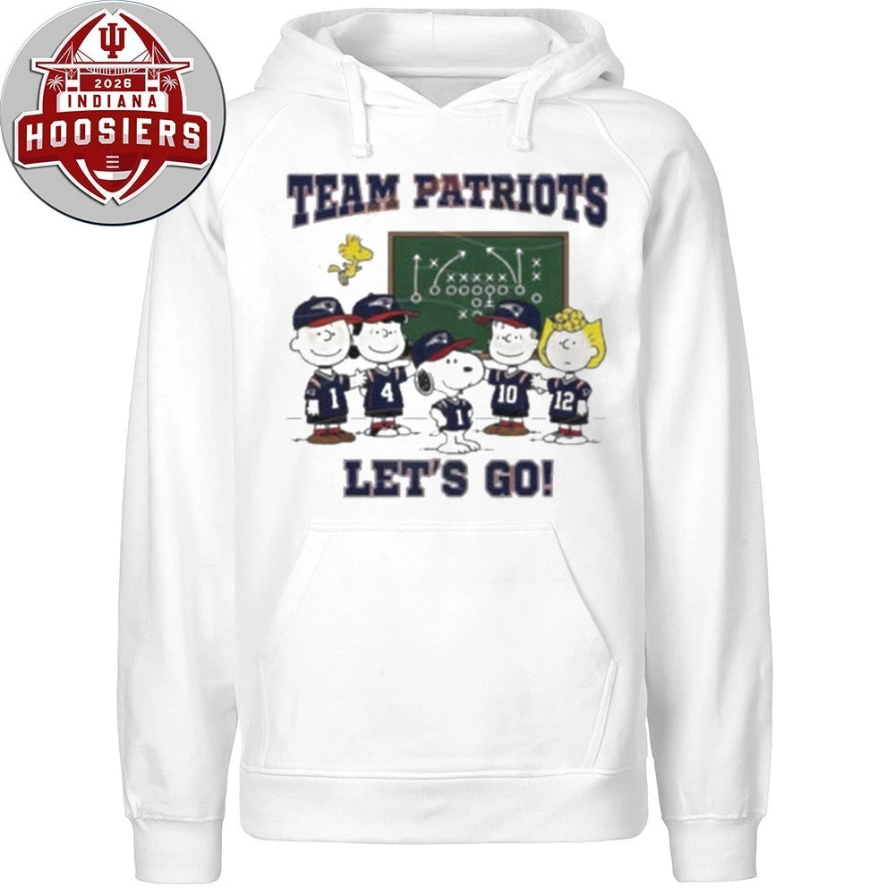 Peanuts Gang Team Patriots Let’s Go! Football Playbook Logo T-Shirt
