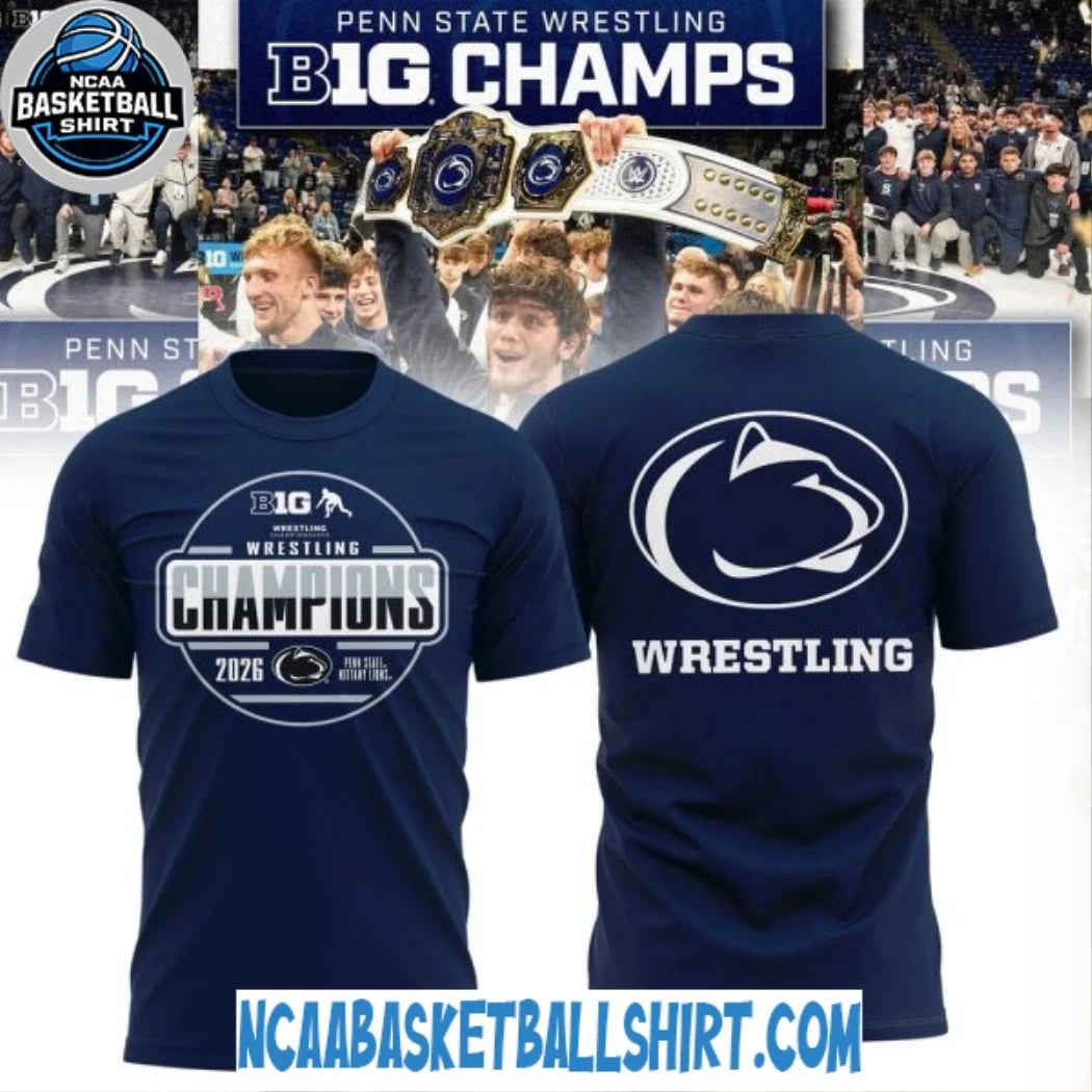 Penn State Nittany Lions Wrestling Big Ten Champions 2026 Blue T-Shirt, Hoodie