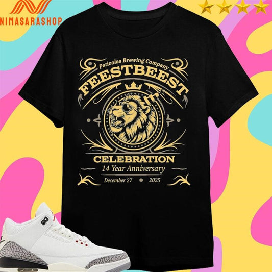 Peticolas Brewing Company Feestbeest Lion Celebration 14 Year Anniversary December 27 2025 Shirts