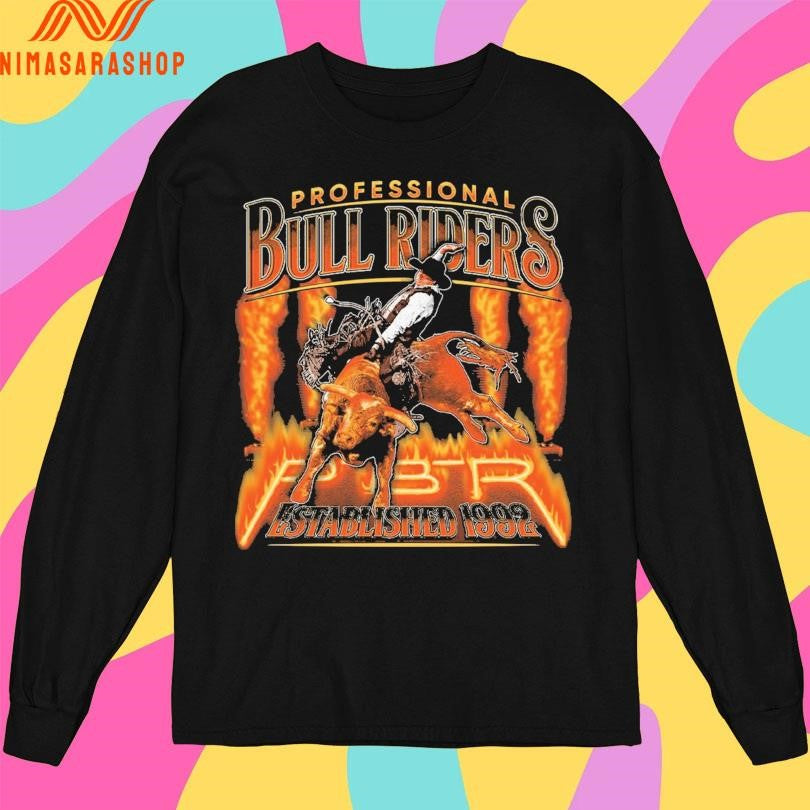 Professional Bull Riders Established 1992 Fire And Flames Shirts