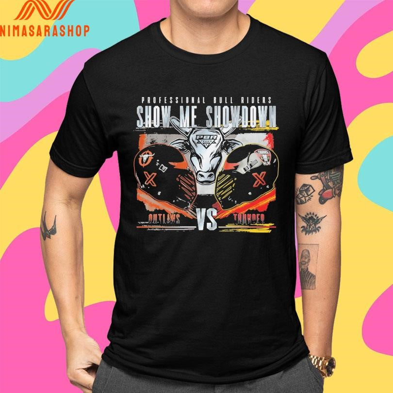 Professional Bull Riders Show Me Showdown Rivalry Outlaws Vs Thunder Shirts