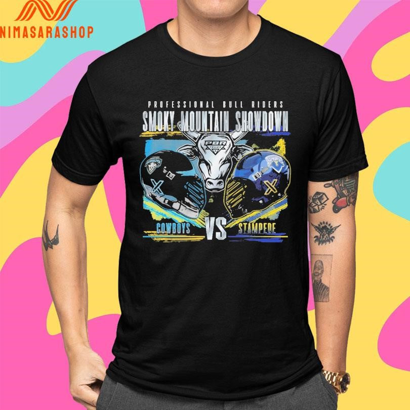 Professional Bull Riders Smoky Mountain Showdown Rivalry Cowboys Vs Stampede Shirts