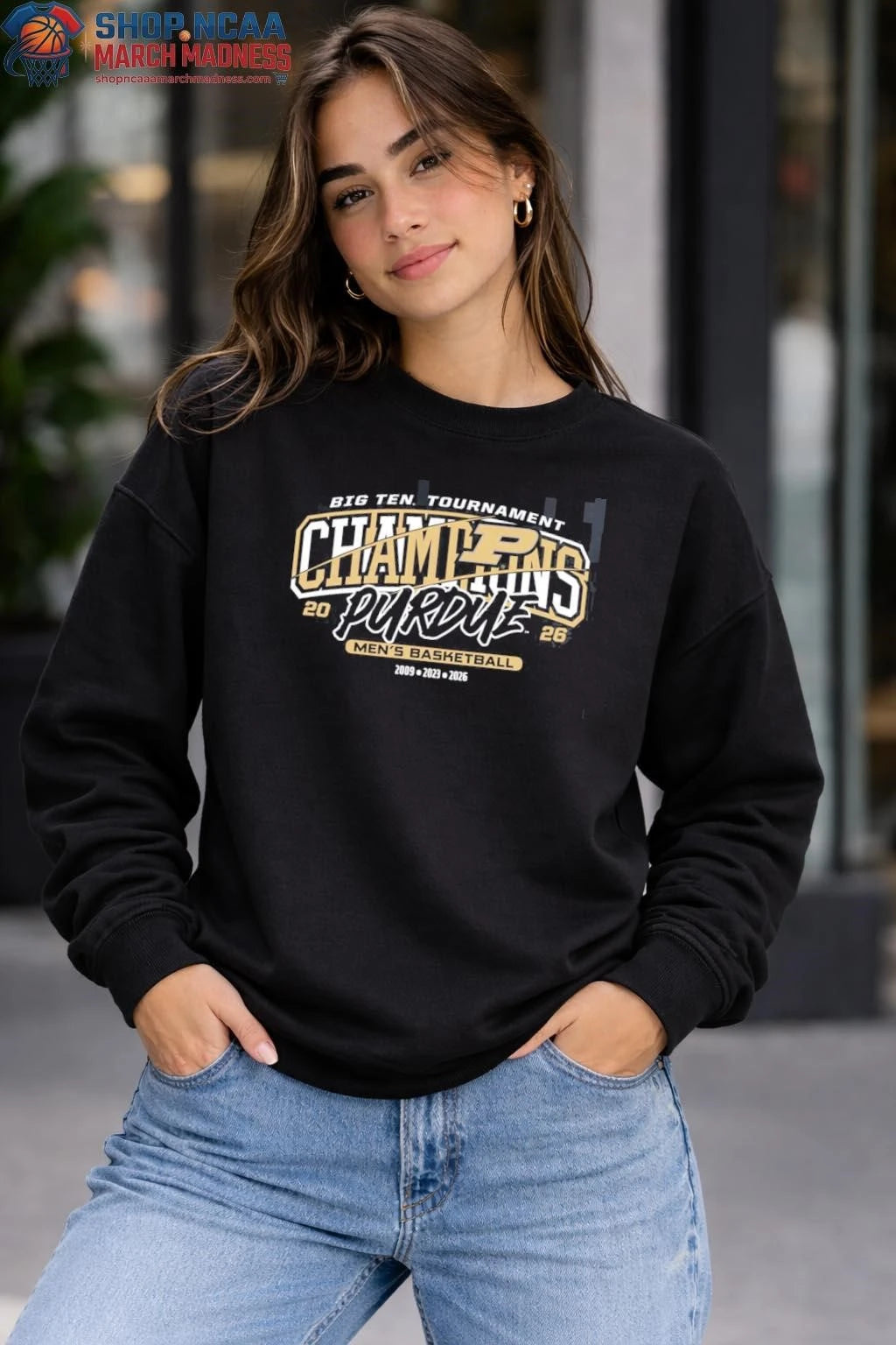 Purdue Boilermakers 2026 Big Ten Men’s Basketball Tournament Champions Banner T-Shirt Purdue Boilermakers 2026