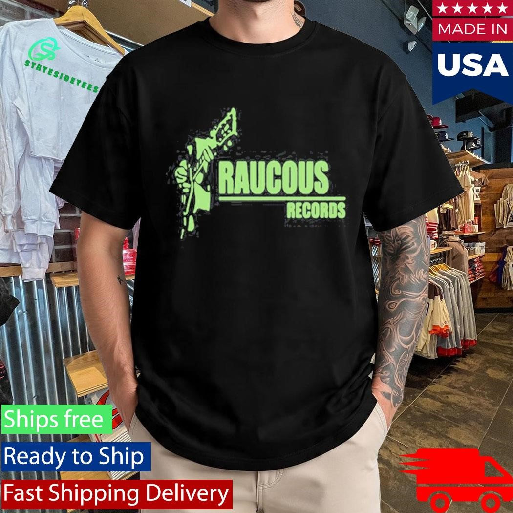 Raucous Records Guitar Logo Shirt