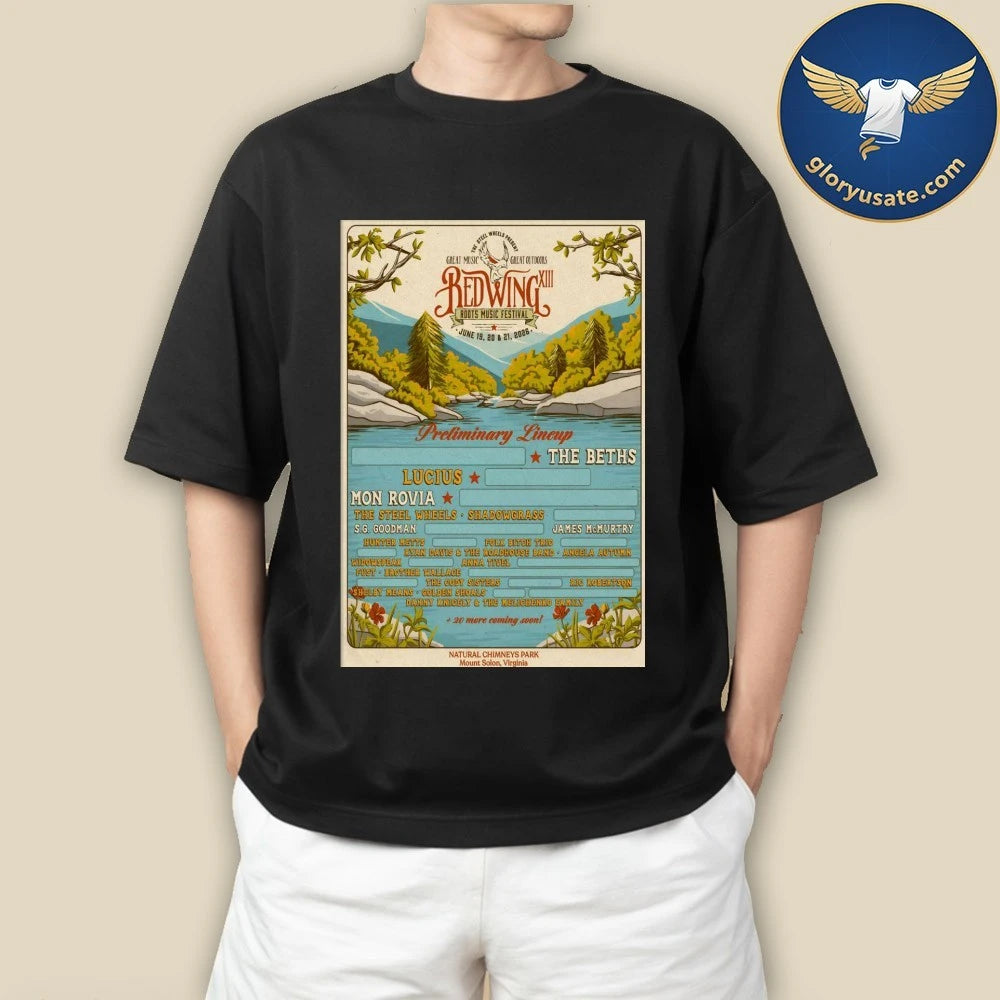 Red Wing Roots Music Festival 6-19 6-21-2026 Mount Solon VA Poster Shirt