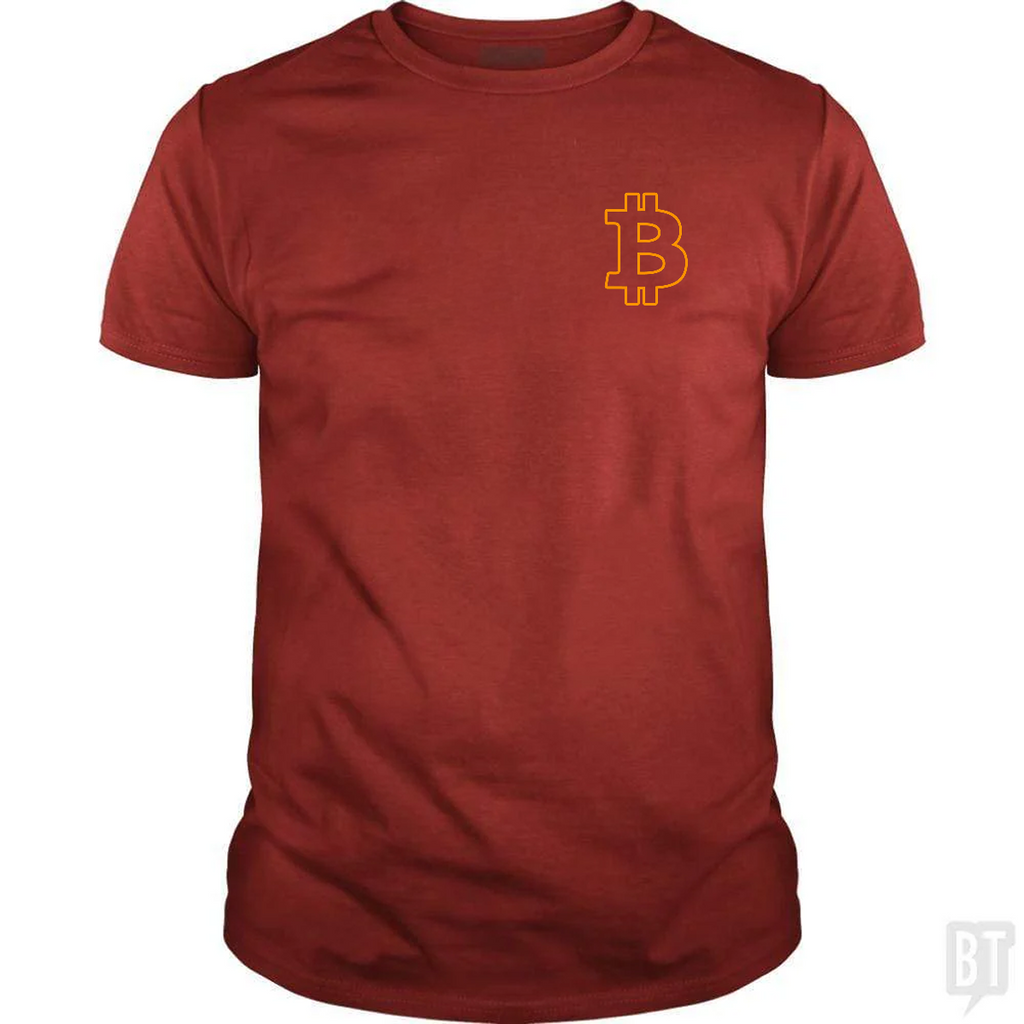 Bitcoin Logo Outline Left Chest