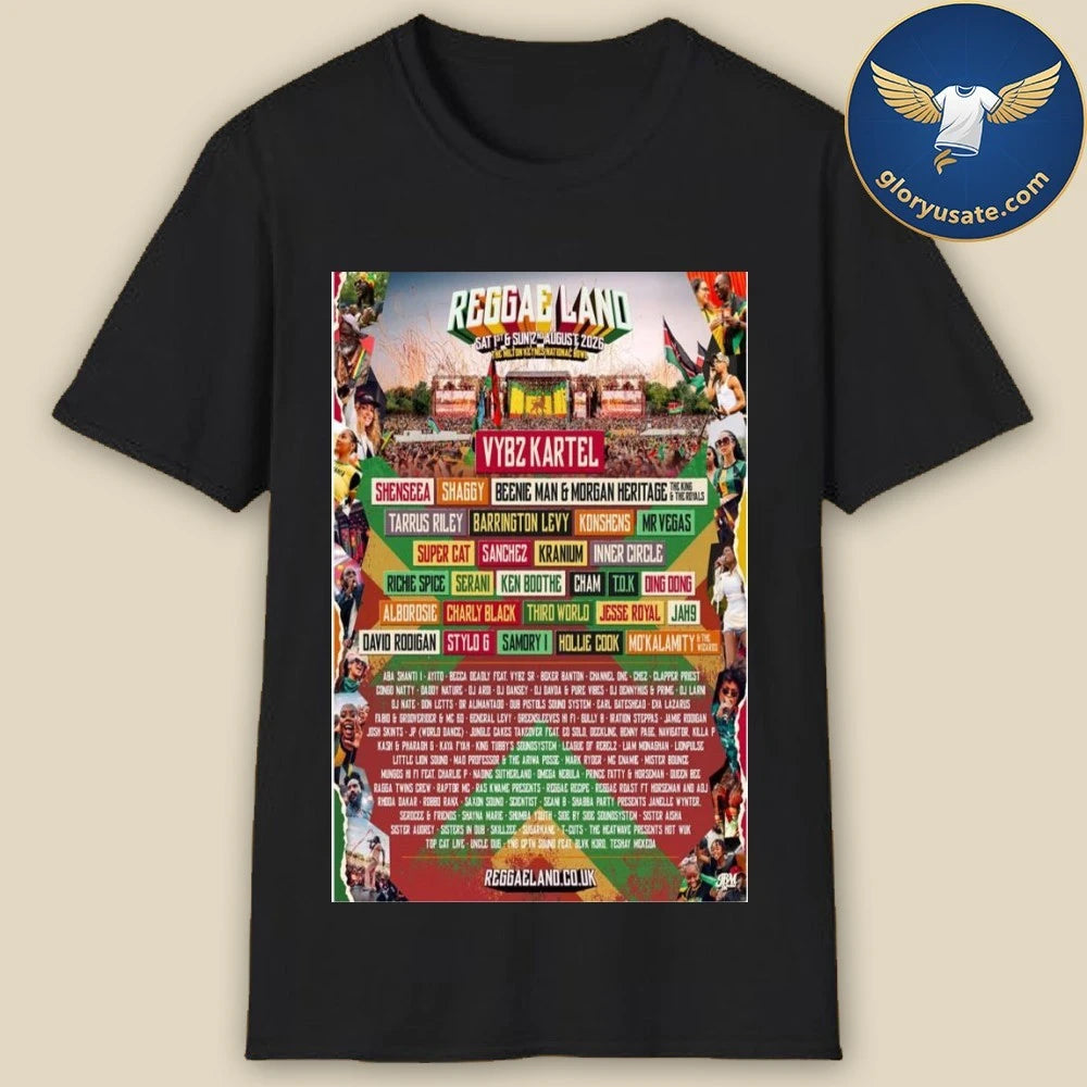 Reggae Land Milton Keynes Bowl August 1-2 2026 Tour Poster Shirt