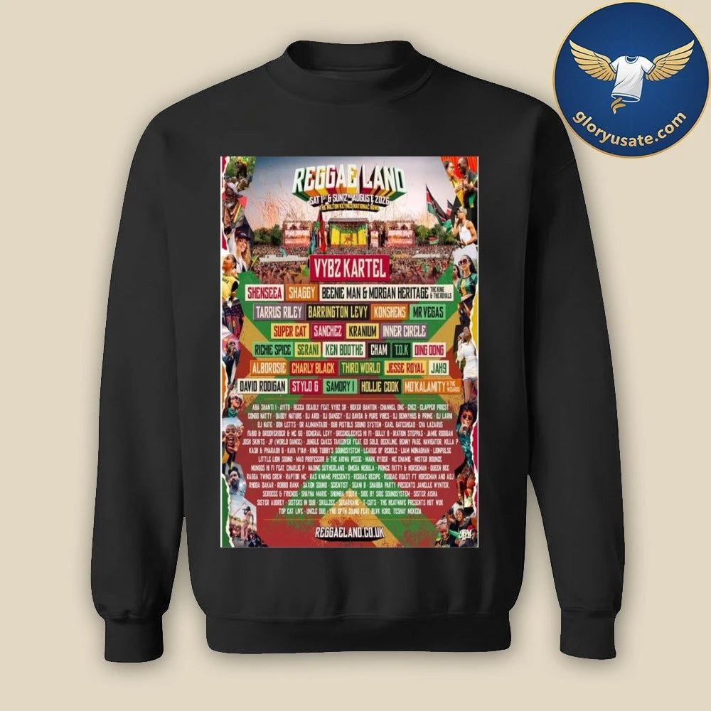 Reggae Land Milton Keynes Bowl August 1-2 2026 Tour Poster Shirt