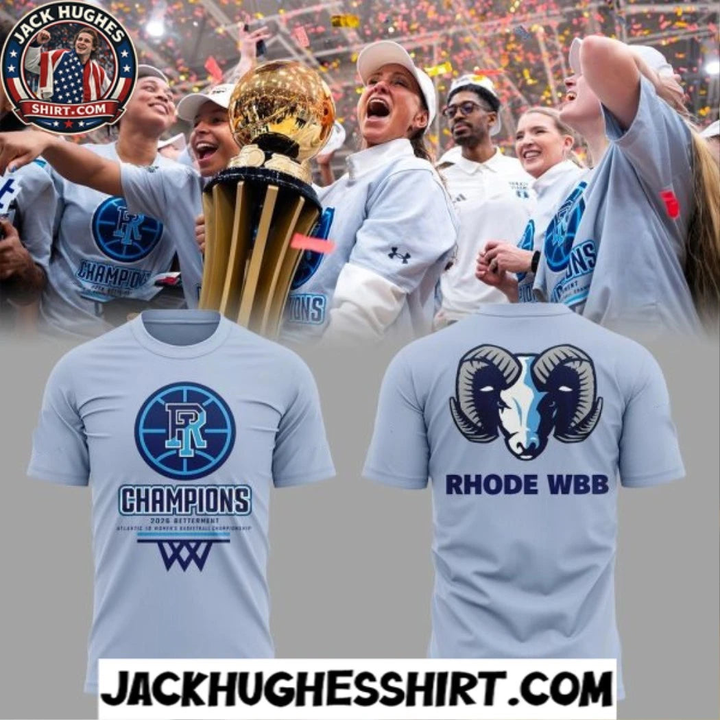 Rhode WBB 2026 A10 WBB Tournament Champions Logo Two Sided T-Shirt