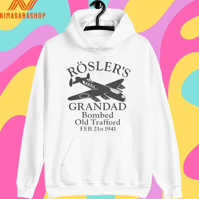 Rosler’s Grandad Bombed Old Trafford Feb 21st 1941 Shirts