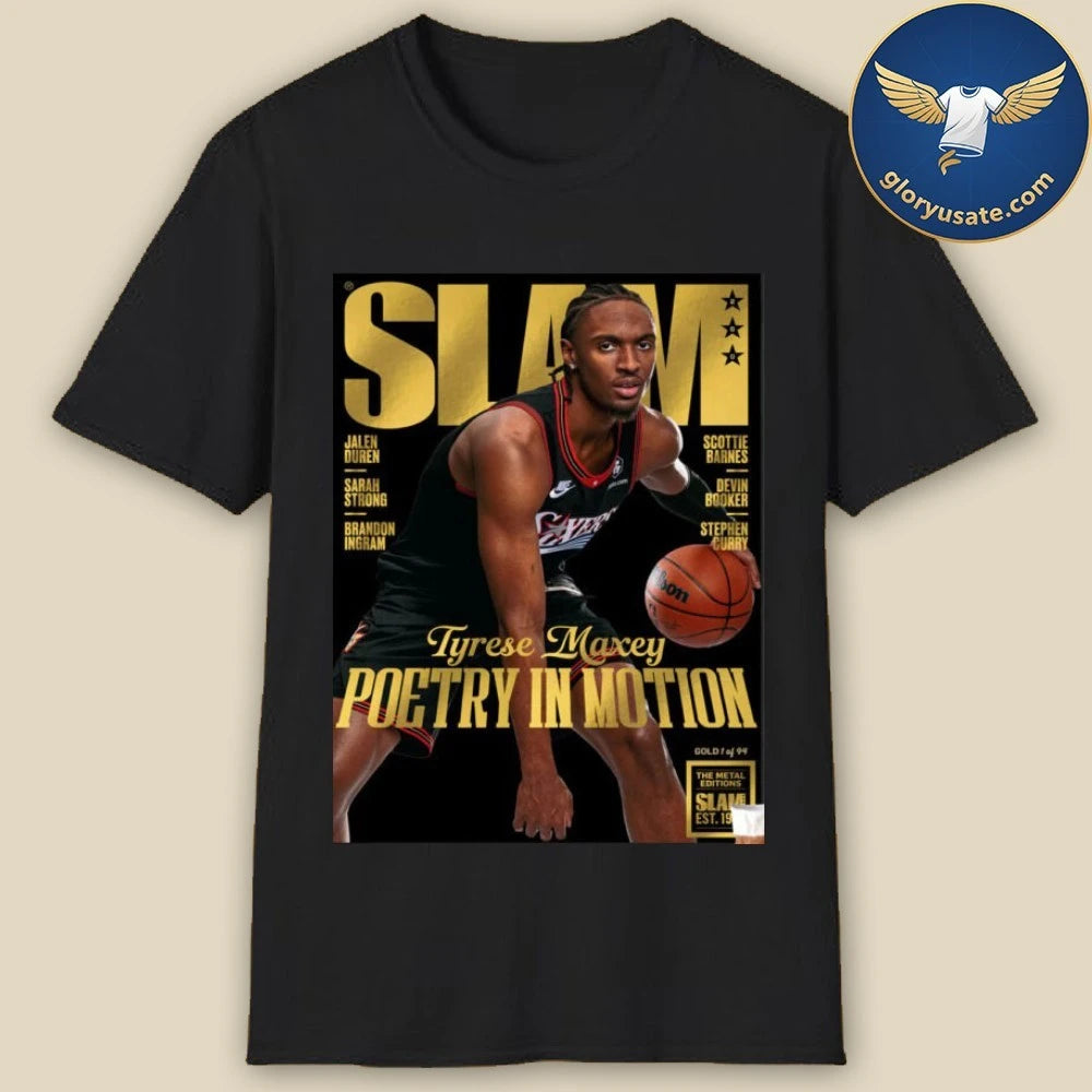 SLAM 260 Gold Metal Cover Poster Tyrese Maxey Poetry In Motion Magazine Poster Shirt