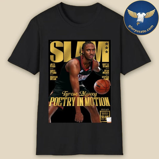 SLAM 260 Gold Metal Cover Poster Tyrese Maxey Poetry In Motion Magazine Poster Shirt