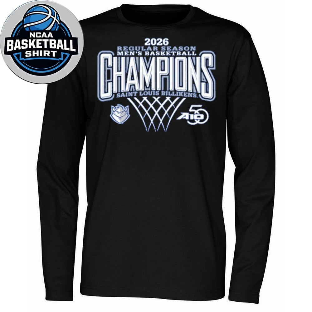 Saint Louis Billikens Blue 2026 Atlantic 10 Men’s Basketball Regular Season Champions Logo Shirt