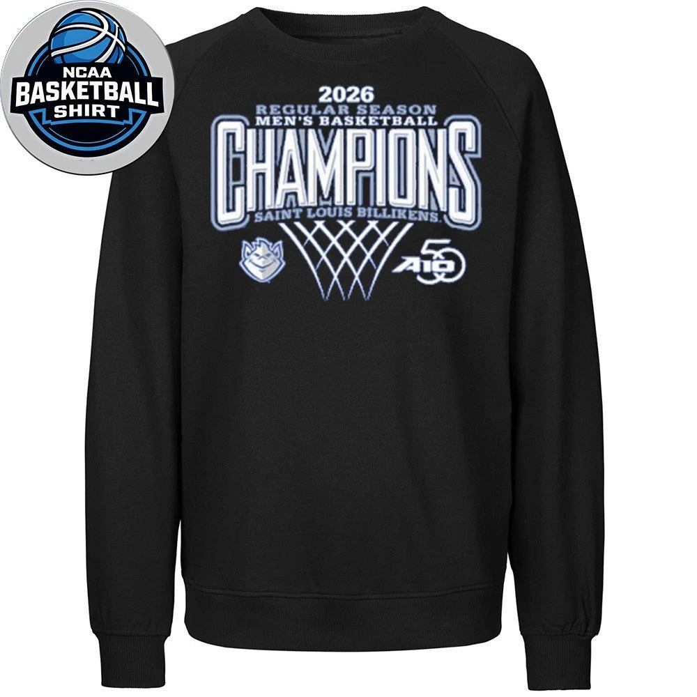 Saint Louis Billikens Blue 2026 Atlantic 10 Men’s Basketball Regular Season Champions Logo Shirt