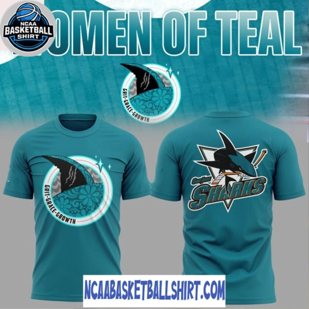 San Jose Sharks Grit Grace Growth Women Of Teal 2026 Shirt