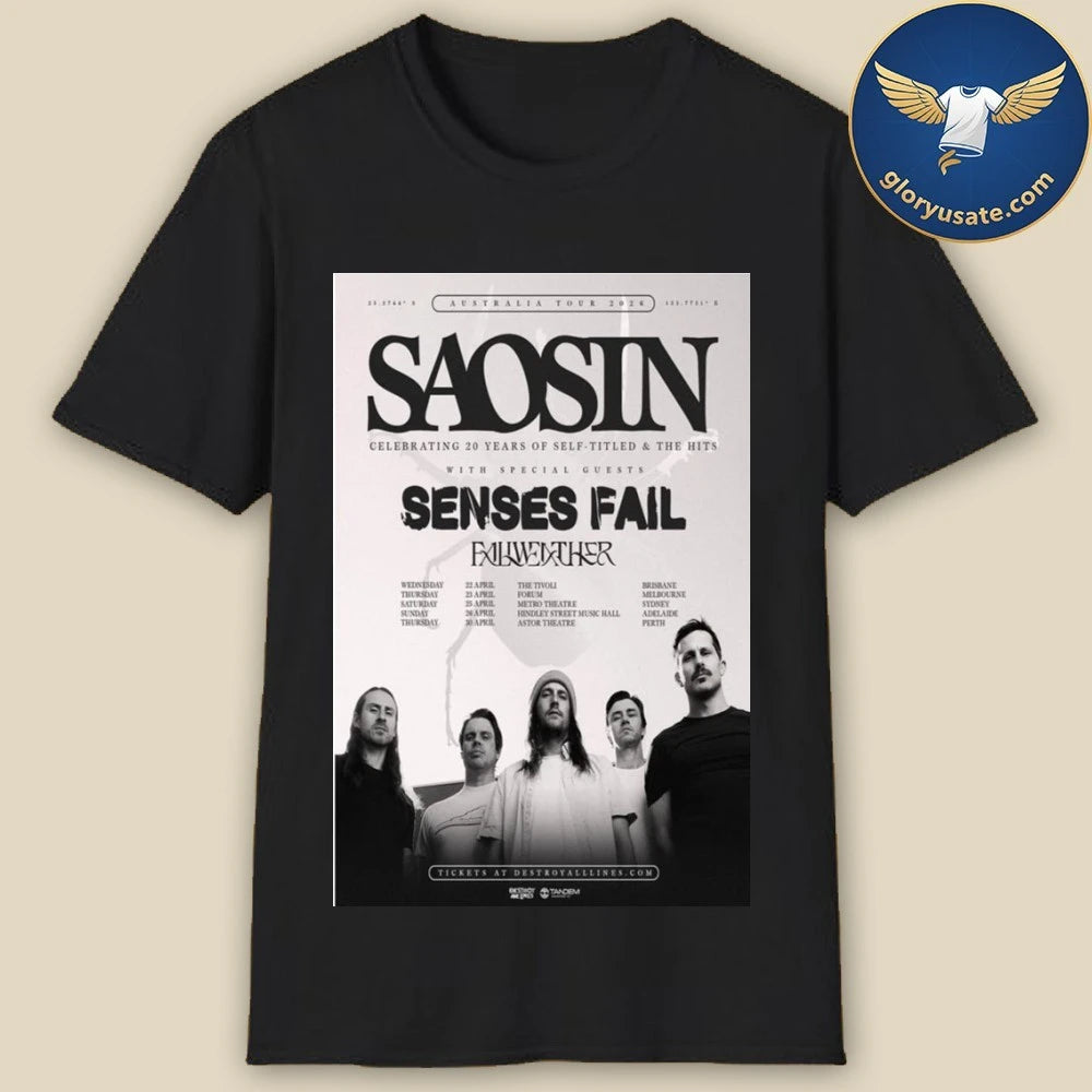 Saosin Tour Australia 2026 Poster Shirt