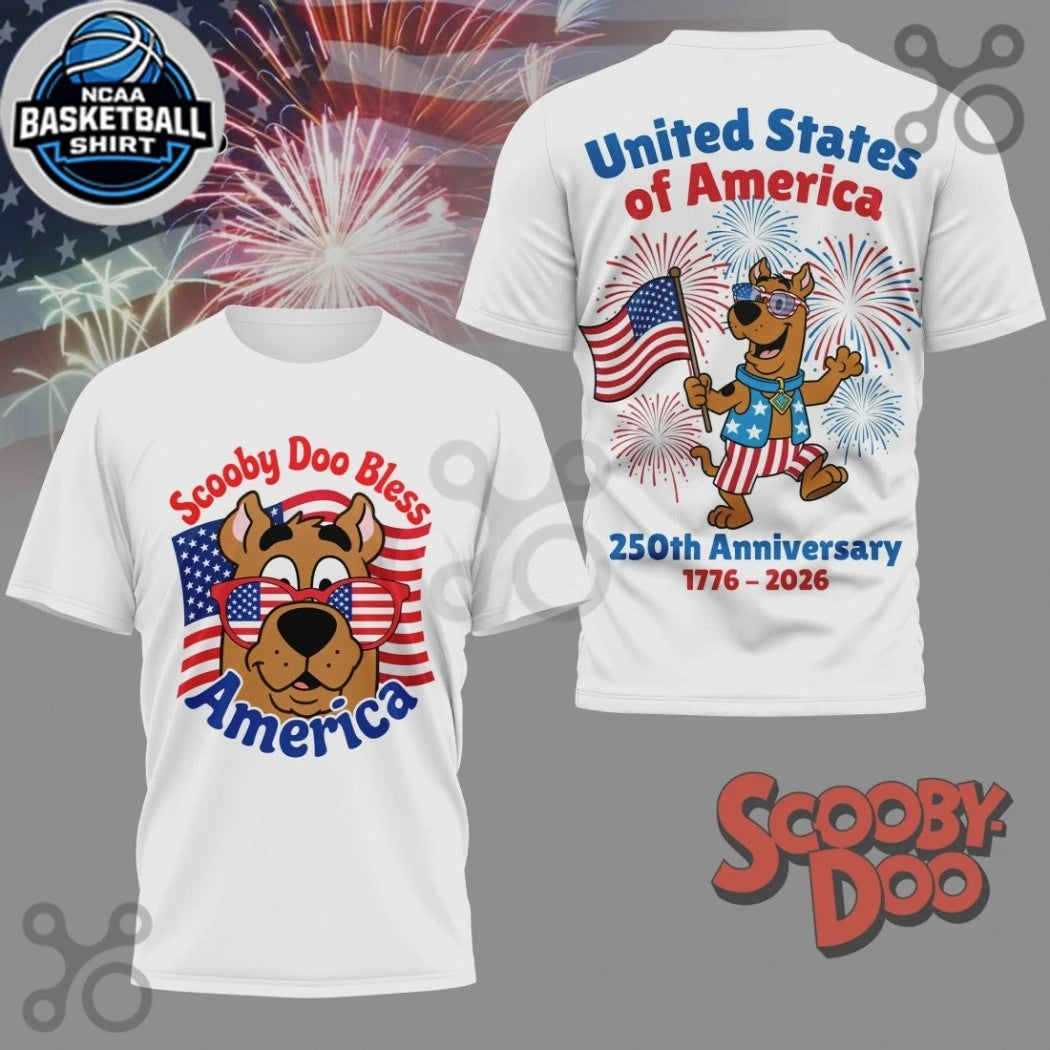 Scooby Doo Bless America 250th Anniversary Patriotic Shirt