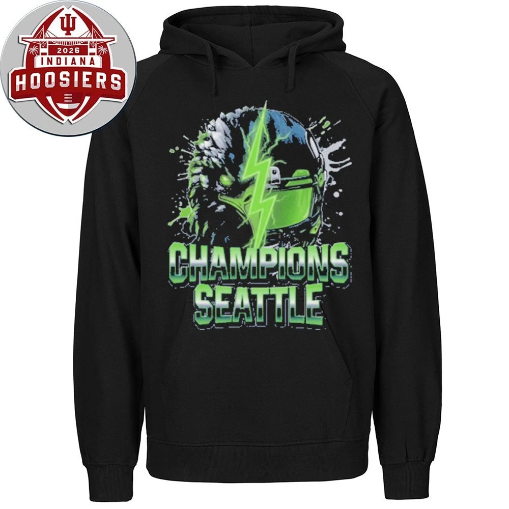 Seahawks Inspired Seattle Game Day Cheerleading Helmet And Mascot T-Shirt
