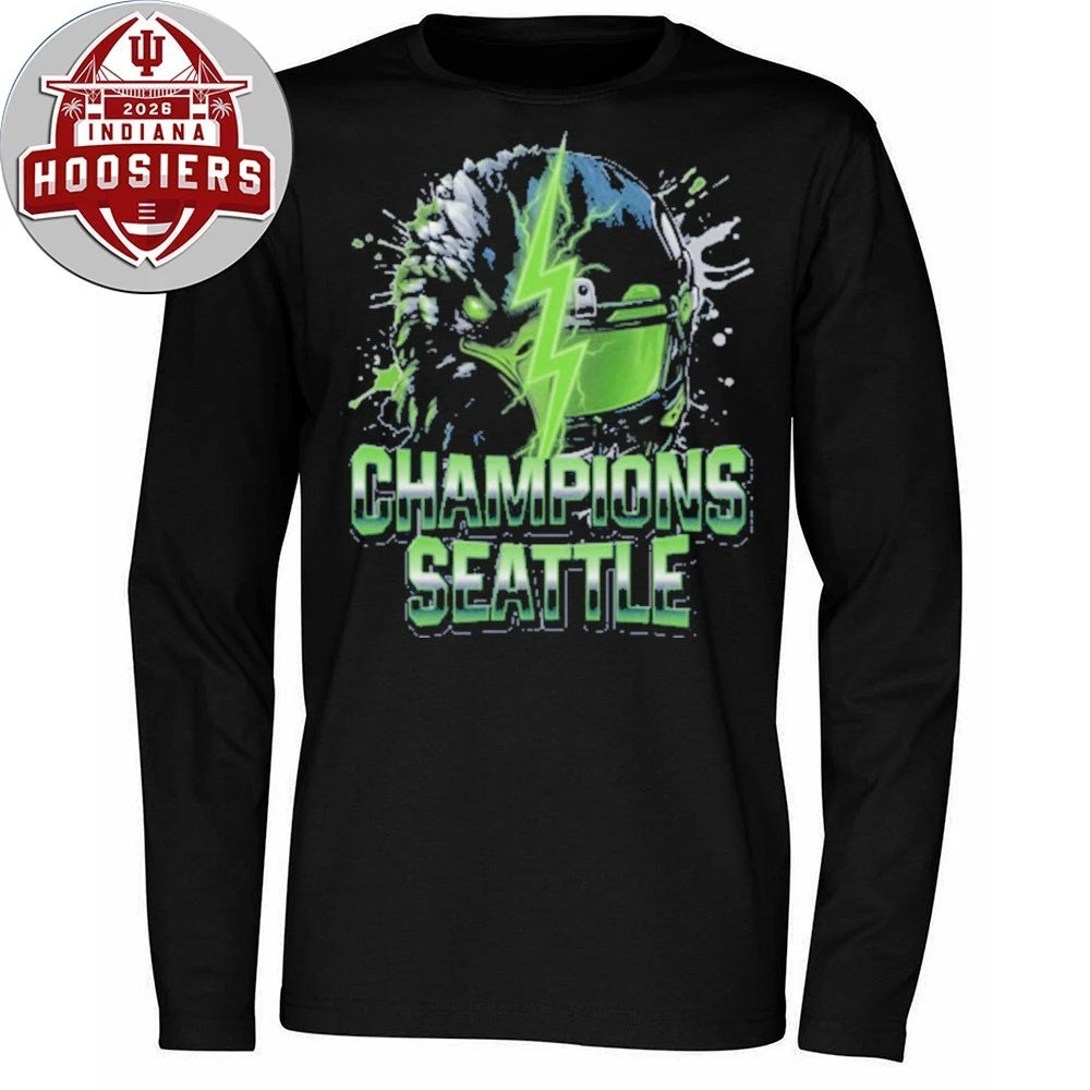Seahawks Inspired Seattle Game Day Cheerleading Helmet And Mascot T-Shirt