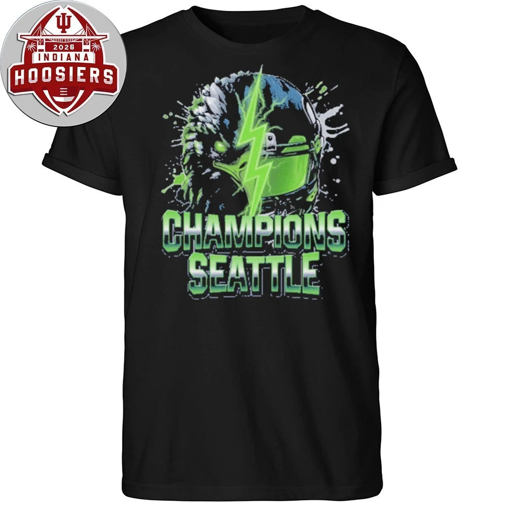 Seahawks Inspired Seattle Game Day Cheerleading Helmet And Mascot T-Shirt
