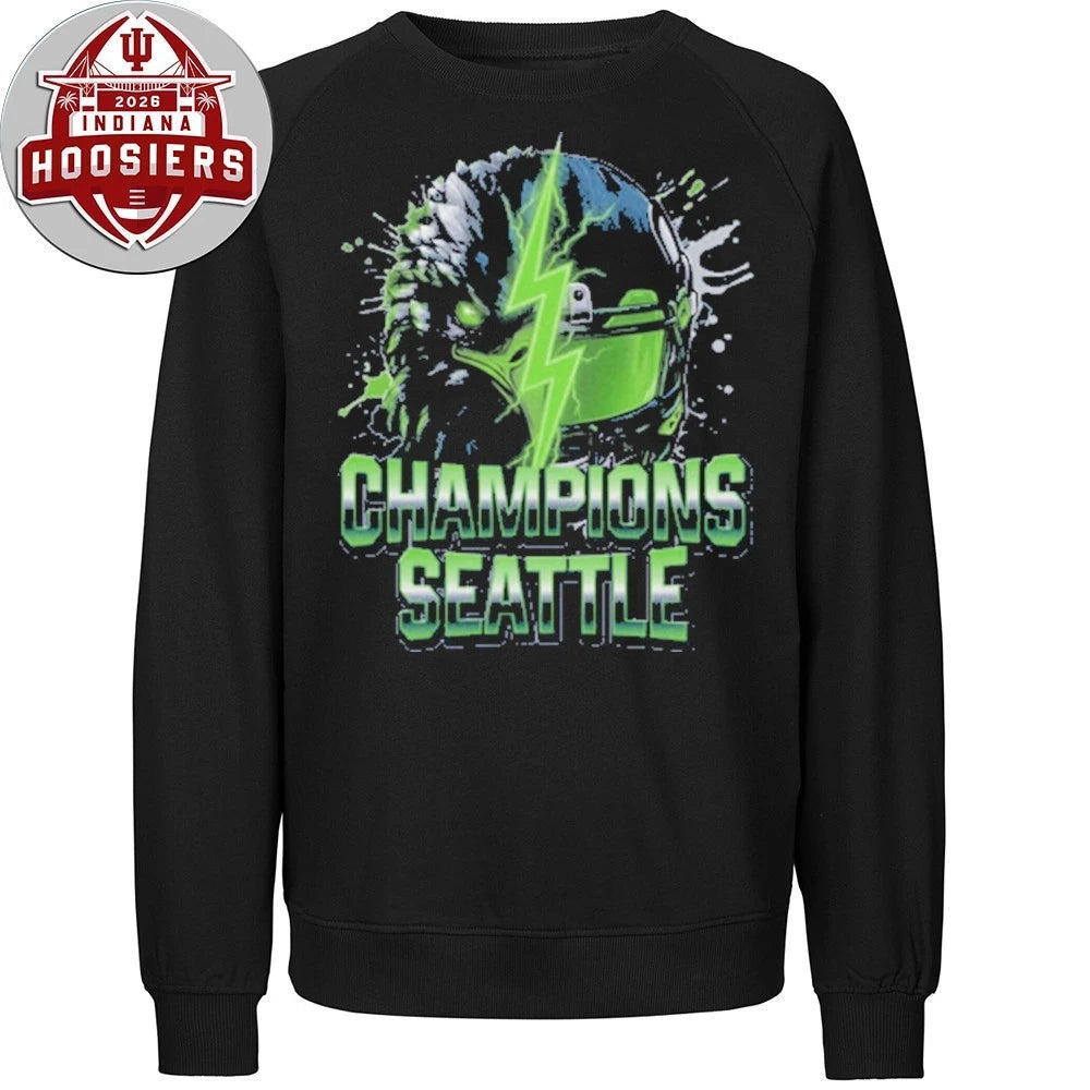 Seahawks Inspired Seattle Game Day Cheerleading Helmet And Mascot T-Shirt