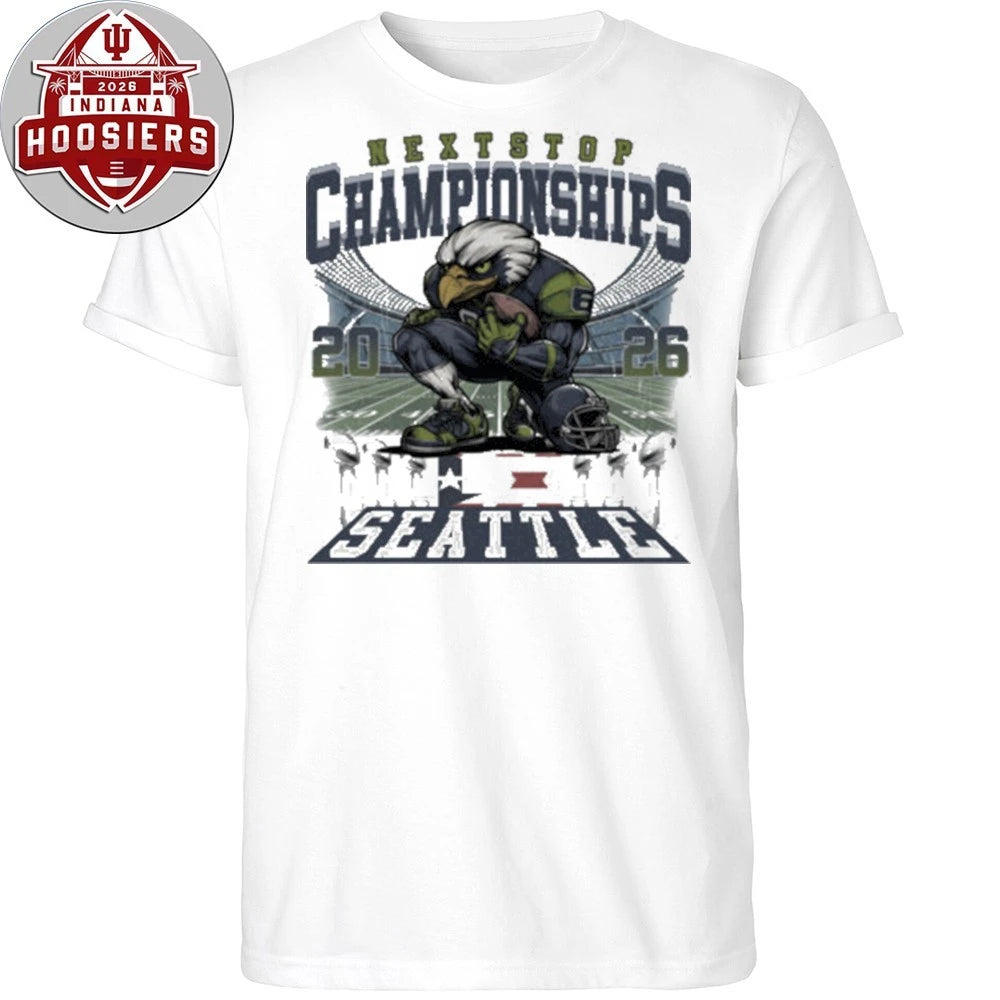Seahawks Next Stop Championships Football Mascot T-Shirt