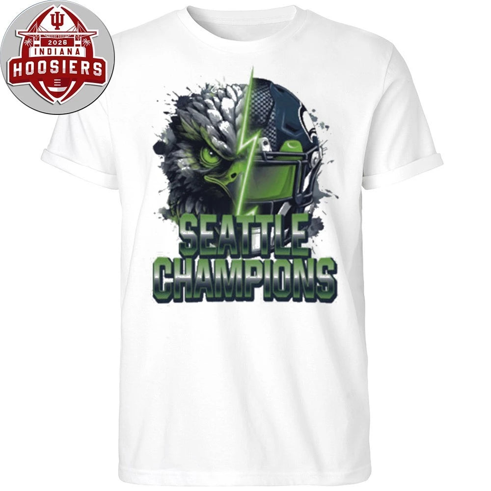 Seattle Champions 2026 Helmet And Mascot T-Shirt