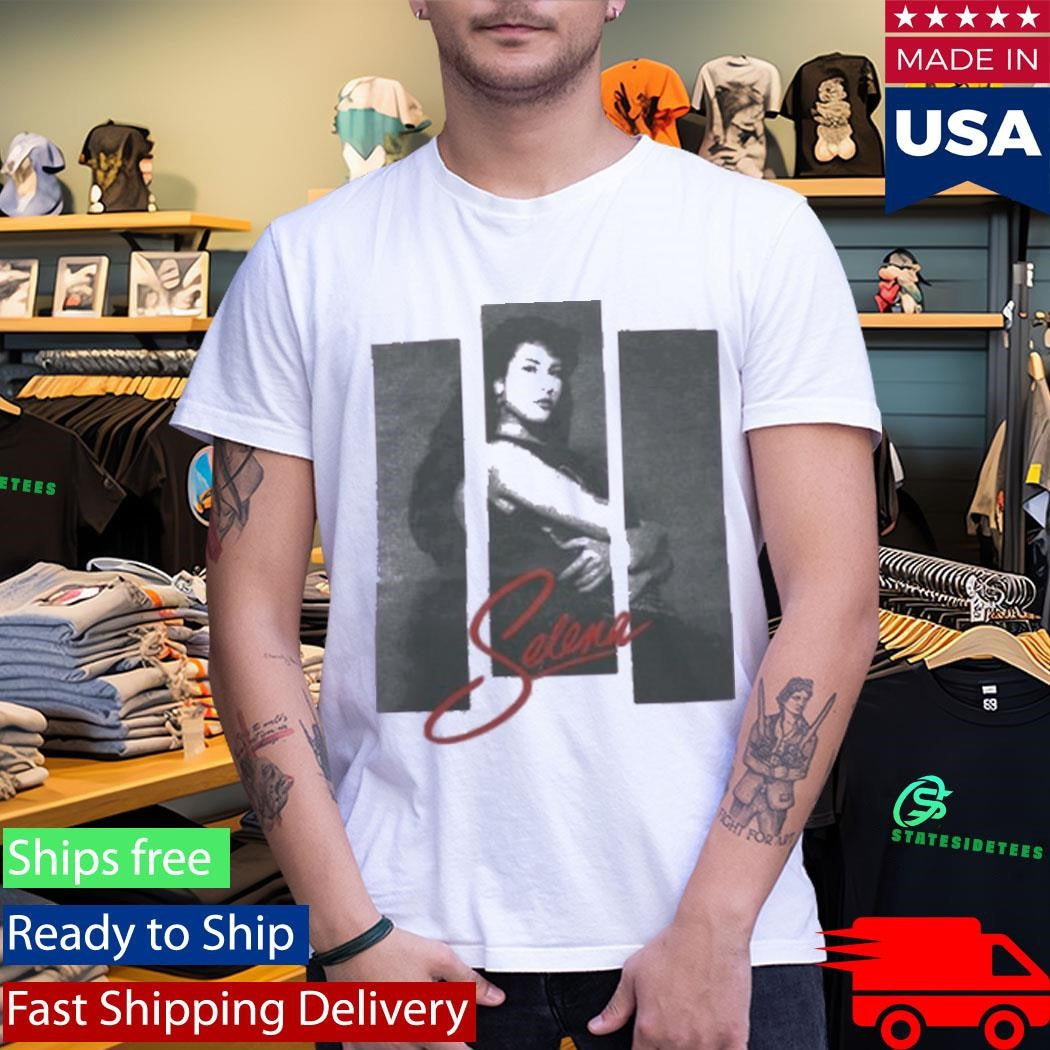 Selena 3 Stripes Photo On Lavender Shirt