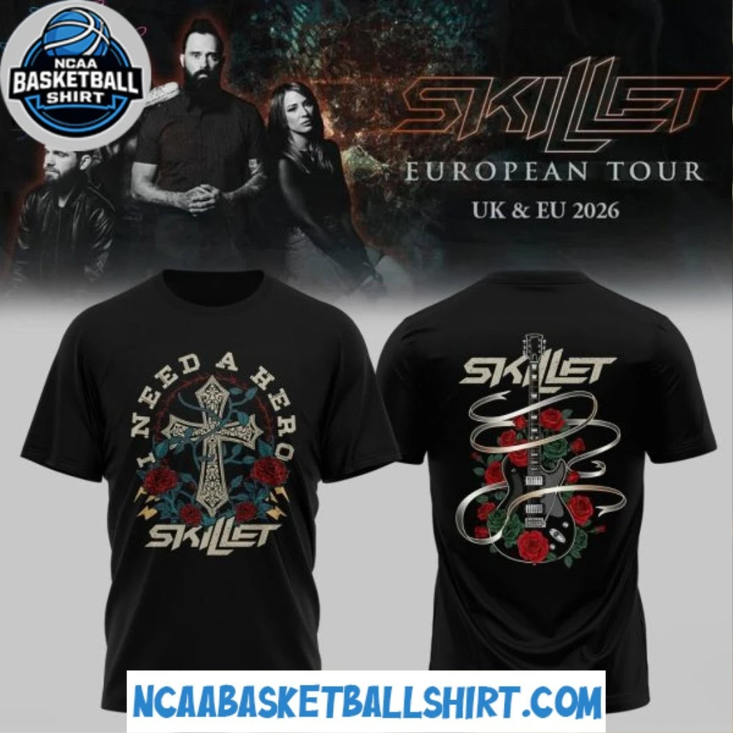 Skillet “I Need A Hero” Tour 2026 Black T-Shirt