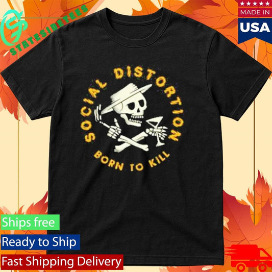 Social Distortion Born To Kill Crossed Skelly Emblem T-Shirt