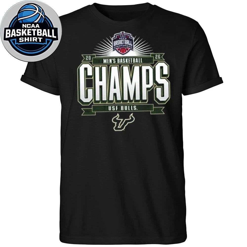 South Florida Bulls 2026 American Conference Men’s Basketball Tournament Champions Logo T-Shirt