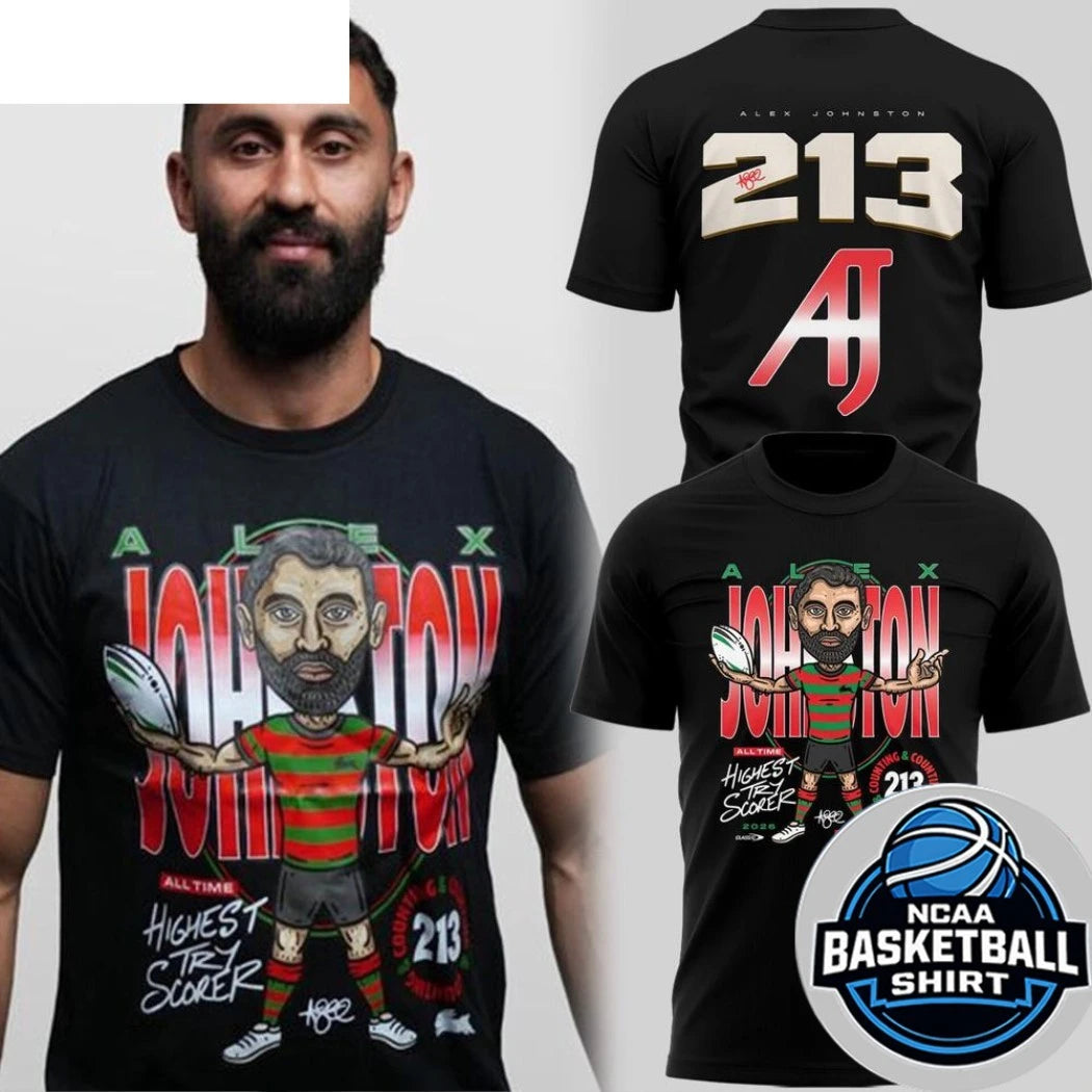 South Sydney Rabbitohs Alex Johnston Record Breaker Limited Edition Two Sided Shirts