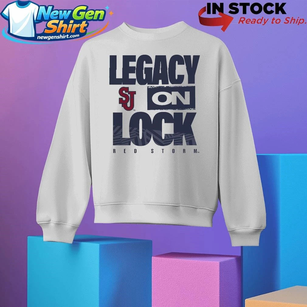 St. John’s Red Storm Legacy On Lock Pregame Shirt