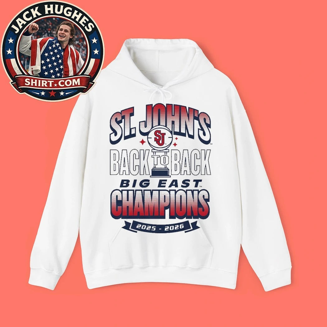 St. John’s University Men’s Basketball Back To Back Big East Champions 2025-2026 Logo T-Shirt