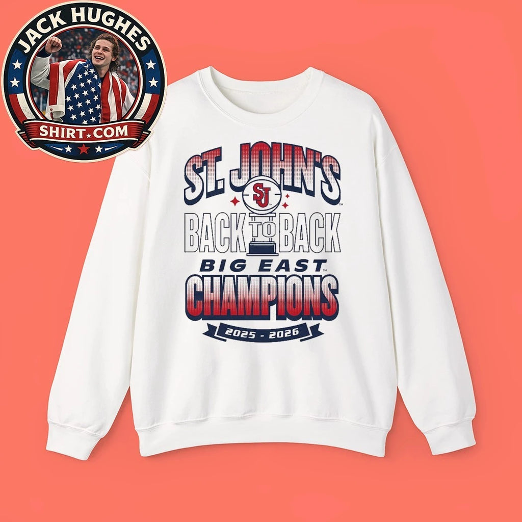 St. John’s University Men’s Basketball Back To Back Big East Champions 2025-2026 Logo T-Shirt