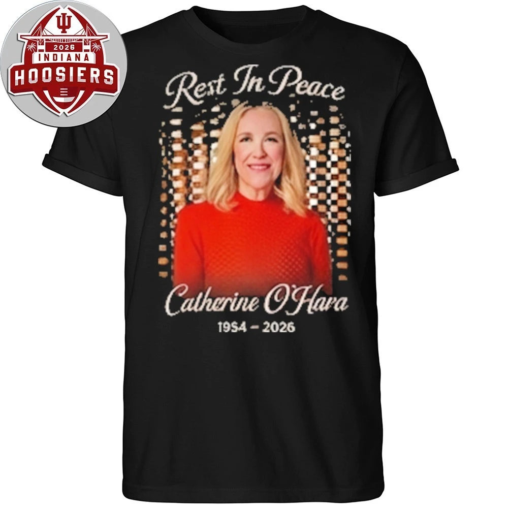 T-shirts printed with messages commemorating Catherine O’Hara 1954-2026