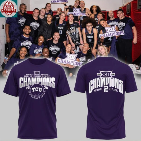 TCU Horned Frogs Basketball Big 12 Championship 2026 Logo Two Sided T-Shirt