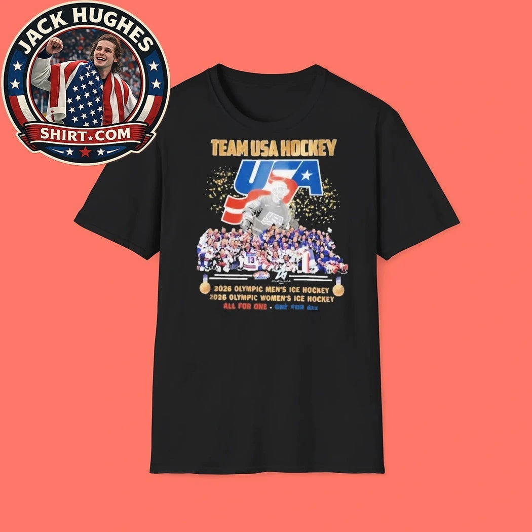 Team Usa Hockey 2026 Olympic Mens And Womens All For One One For All Logo T-Shirt