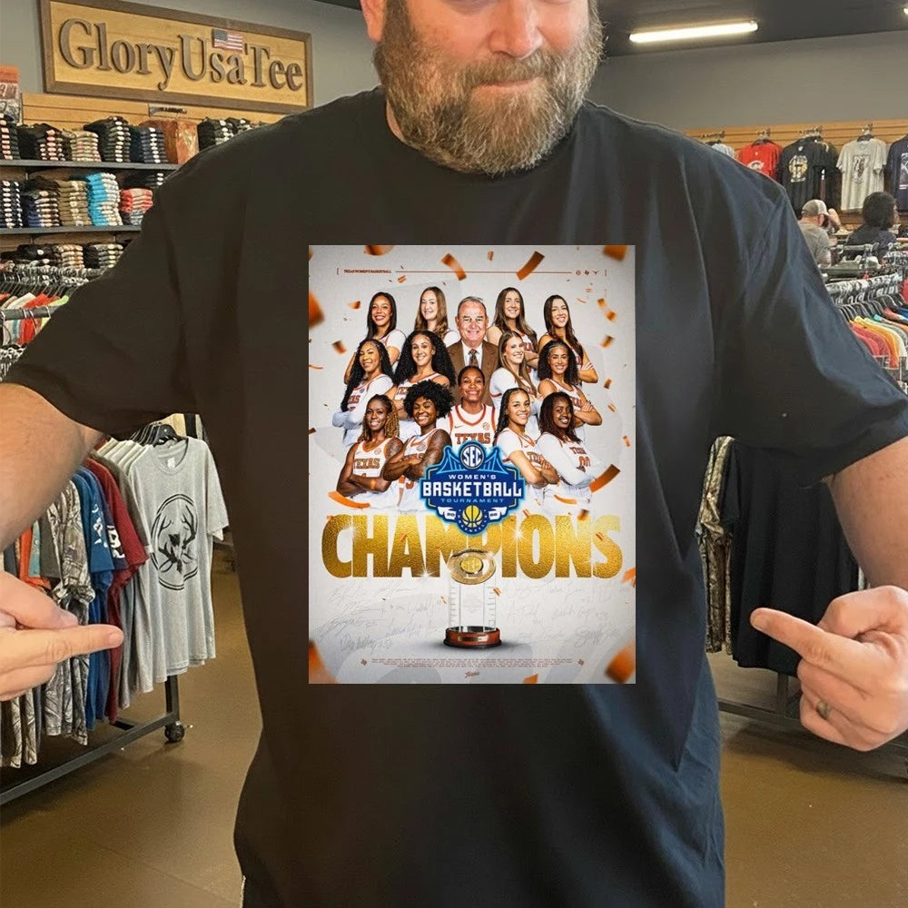 Texas Longhorns Women’s Basketball SEC Tournament Champions 2026 Poster Shirt